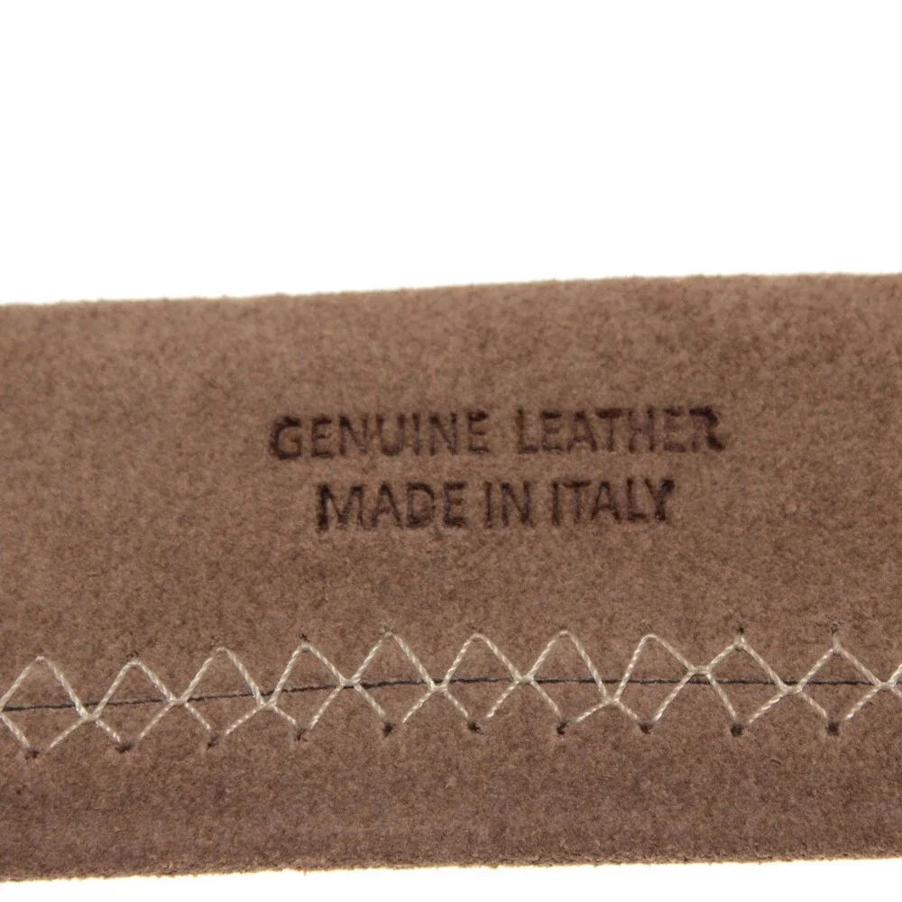 Di Bianco NWT Cut to Size Dress Belt In Solid Brown Suede Leather One Size